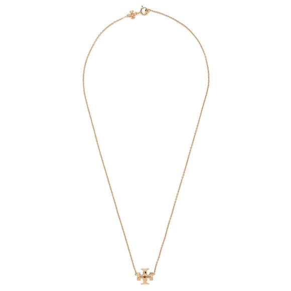 TORY BURCH • Gold Kira Logo Charm Pendant Necklace - Picture 3 of 5